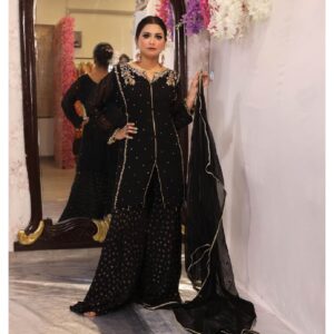 Black Sharara Set