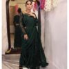 Bottle Green Drape Saree
