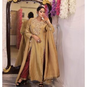 Red Brocade Palazzo Set