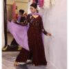 Wine Angrakha Anarkali Set