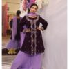 Wine Purple Kurta Sharara Set