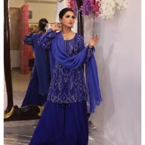 Blue Sharara Set